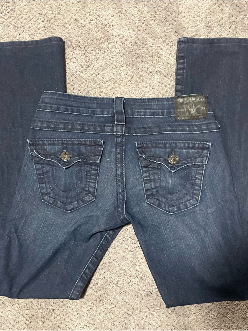 True Religion Becky Bootcut Jeans Charcoal Blue Vintage Sz 26